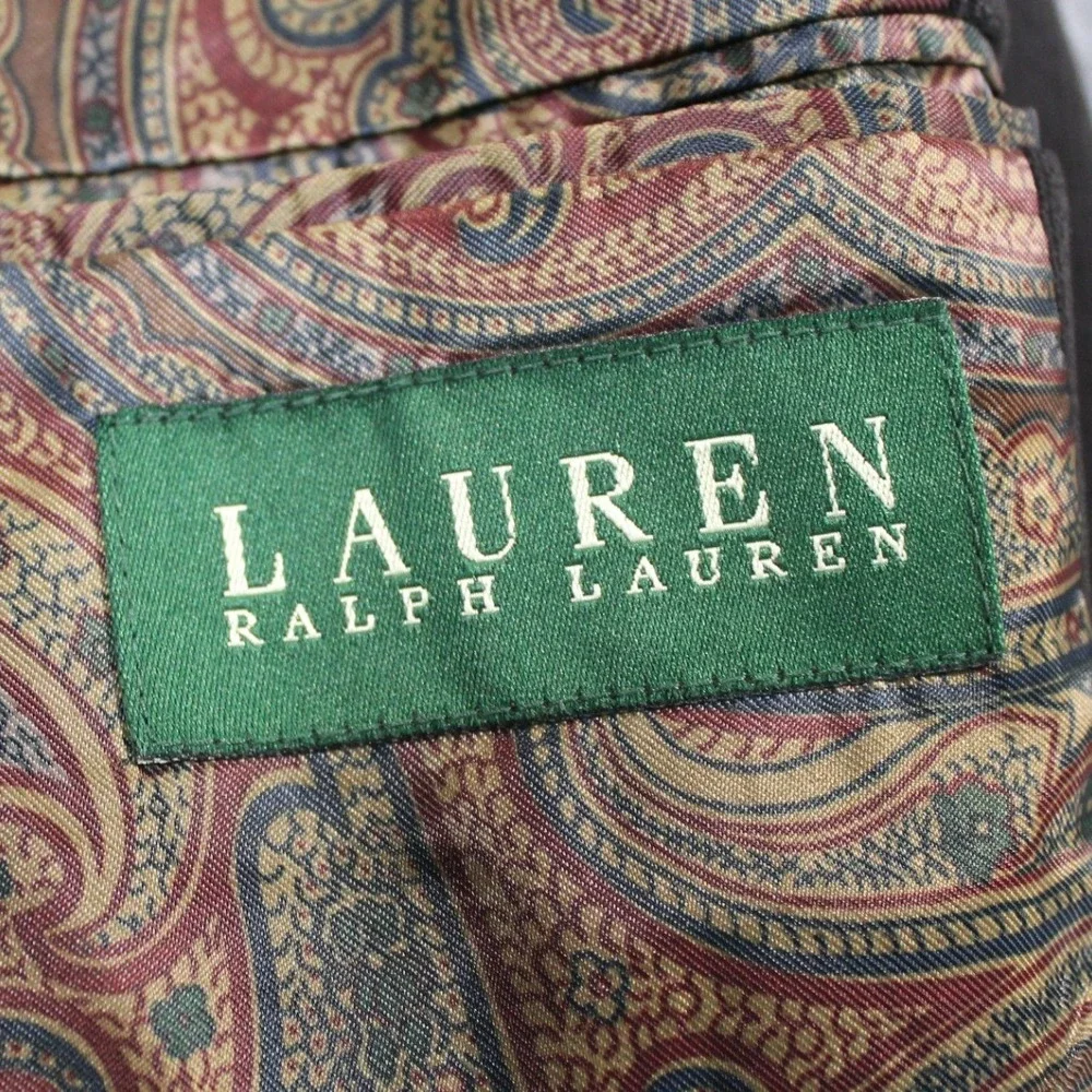 Lauren‎ Ralph Lauren Mens Black Corduroy Blazer Paisley Lining 46L Jacket